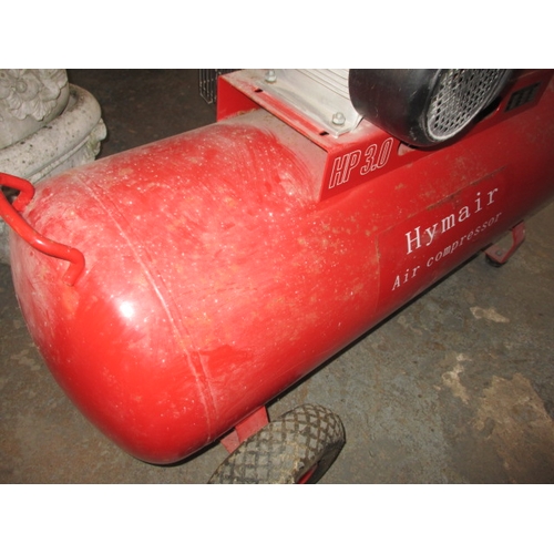 244 - A portable commercial Hymair air compressor, with 150 ltr receiver, single phase in working order, u... 