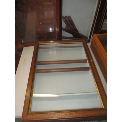 245 - Eight glazed display cabinets, wall mounted/table top. Various sizes, approximate size of largest 58... 