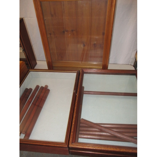 245 - Eight glazed display cabinets, wall mounted/table top. Various sizes, approximate size of largest 58... 