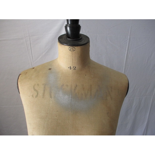 247 - A vintage Stockman Taylor’s dummy on metal stand. Useable condition, with age related marks and stai... 