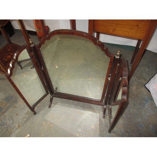 250 - 4 vintage furniture items to include an oriental lacquered plant stand and a work box. All in useabl... 