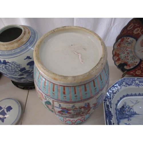 252 - A quantity of antique and later ceramics, to include oriental examples, some damages