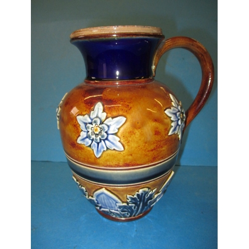 288 - A Doulton Lambeth stoneware jug, approx. height 19.5cm, with London retailers mark to base, in pre-o... 