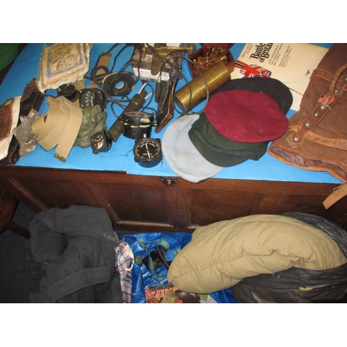 297 - A very large quantity of vintage military related items, to include aircraft dials and clothing, all... 