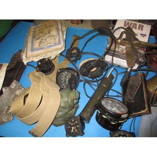 297 - A very large quantity of vintage military related items, to include aircraft dials and clothing, all... 