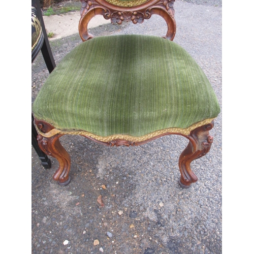 306 - Two vintage parlour chairs, the chinoiserie one need some repair to the upholstery