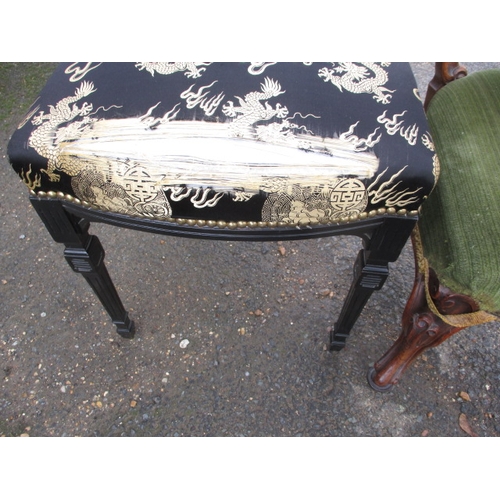 306 - Two vintage parlour chairs, the chinoiserie one need some repair to the upholstery