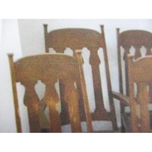 56 - A set of 6 (4+2) arts and craft oak chairs in the manner and probably by Shapland & Petter of Barnst... 