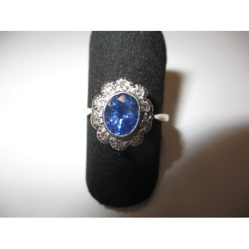 6 - A 9ct gold, diamond and sapphire dress ring, approx. ring size ‘K ½ ‘, approx. weight 2.3g in useabl... 