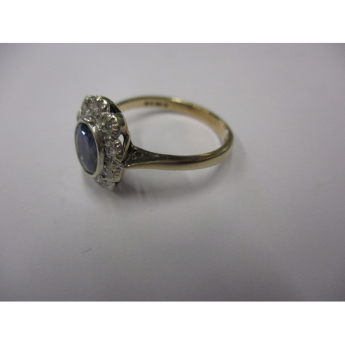 6 - A 9ct gold, diamond and sapphire dress ring, approx. ring size ‘K ½ ‘, approx. weight 2.3g in useabl... 