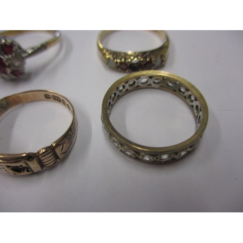 45 - Six 9ct gold dress rings, various sizes and ages, most with stones missing, approx. gross parcel wei... 