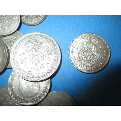 194 - A large quantity of pre-decimal part silver coins, approx. gross parcel weight 2.5kg, all in circula... 