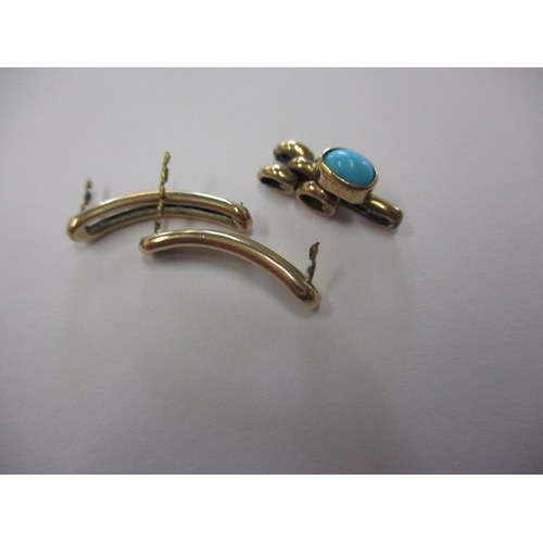 55 - A vintage 9ct gold bracelet set with turquoise cabochons, approx. weight 17.4g, some damage