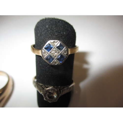 46 - Three vintage gold rings, two marked for 18ct and platinum, the signet ring 9ct, approx. gross parce... 