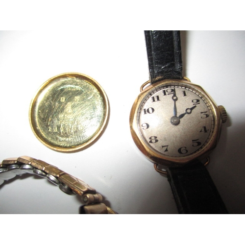 252 - A parcel of vintage watches and cufflinks, one ladies watch 18ct gold cased, all in used condition a... 