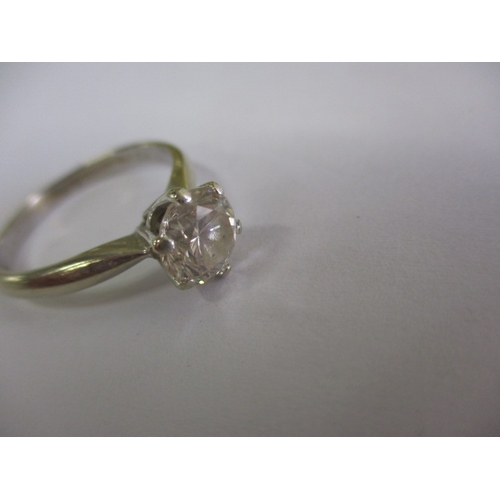 18 - A 750 white gold diamond solitaire ring, approx. ring size ‘R ½ ‘ Approx diameter of stone 7.2mm, ap... 