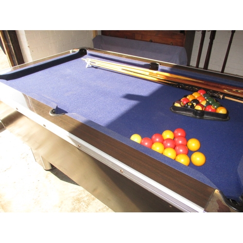 329 - A vintage full size pub pool table, money slot set to free play. In useable pre-owned condition, but... 