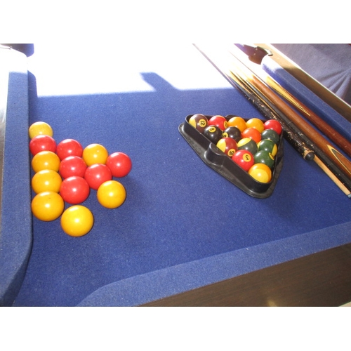 329 - A vintage full size pub pool table, money slot set to free play. In useable pre-owned condition, but... 