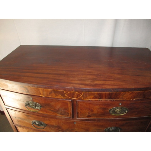 311 - A 19th century mahogany bow fronted chest of 2 short over 3 long graduated drawers. In useable pre-o... 