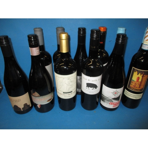 342 - 12 Bottles of red wine, all rack stored, various types