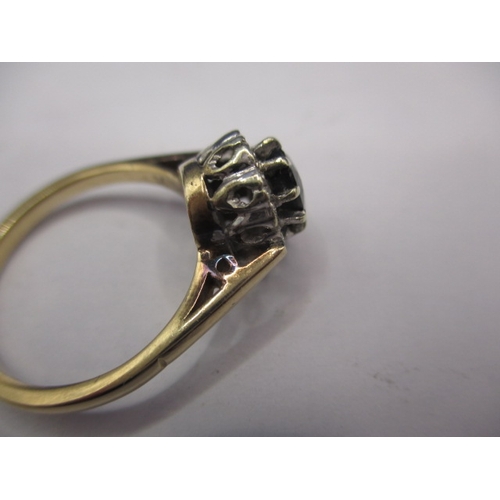 11 - A vintage 9ct gold diamond and sapphire dress ring, approx. ring size ‘Q’, approx. weight 3.3g in us... 