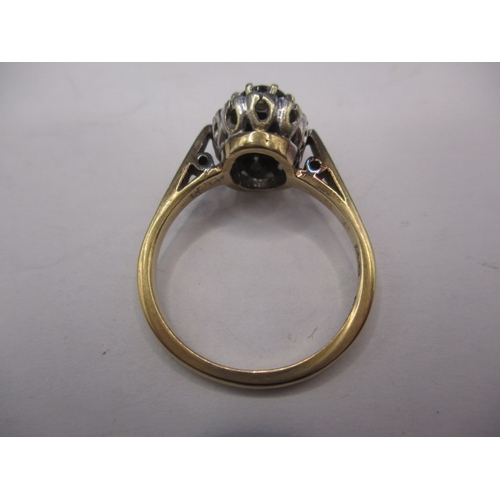 11 - A vintage 9ct gold diamond and sapphire dress ring, approx. ring size ‘Q’, approx. weight 3.3g in us... 