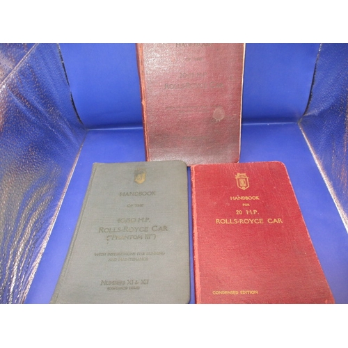 269 - Three Rolls Royce handbooks, all dating 1920/30s, in useable pre-owned condition