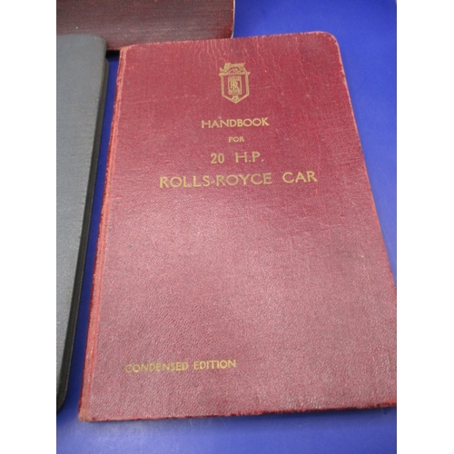 269 - Three Rolls Royce handbooks, all dating 1920/30s, in useable pre-owned condition