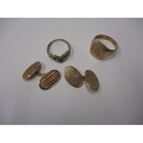 85 - A parcel of 9ct gold items, approx. parcel weight 14.4g, in used condition