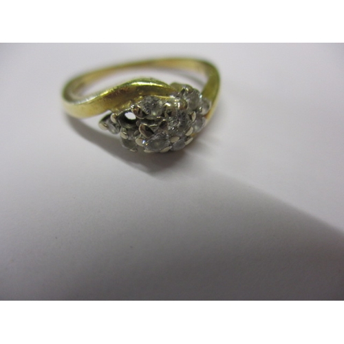 21 - An 18ct yellow gold and diamond ring, one stone missing, approx. ring size ‘L’, approx. weight 3.7g