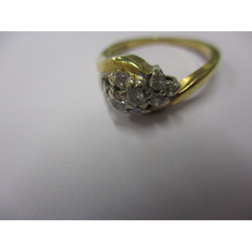 21 - An 18ct yellow gold and diamond ring, one stone missing, approx. ring size ‘L’, approx. weight 3.7g