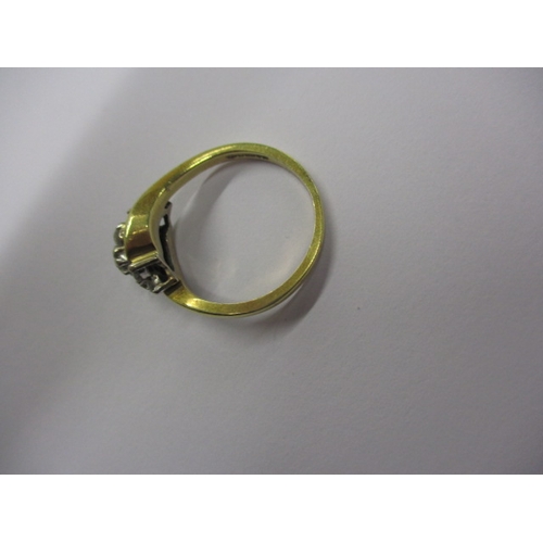 21 - An 18ct yellow gold and diamond ring, one stone missing, approx. ring size ‘L’, approx. weight 3.7g