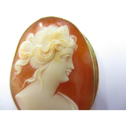 62 - A vintage cameo brooch with 750 gold mount, in good pre-owned condition