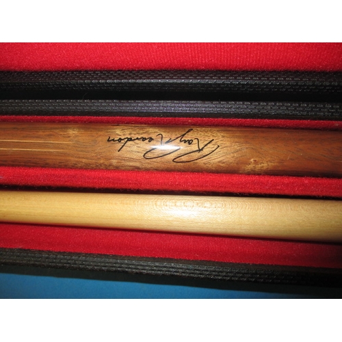 327 - A cased Ray Reardon snooker cue, in good used condition