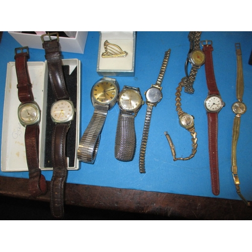 254 - A parcel of vintage watches, jewellery and pens, to include some silver and gold items, and a Pandor... 