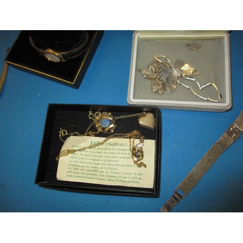 254 - A parcel of vintage watches, jewellery and pens, to include some silver and gold items, and a Pandor... 