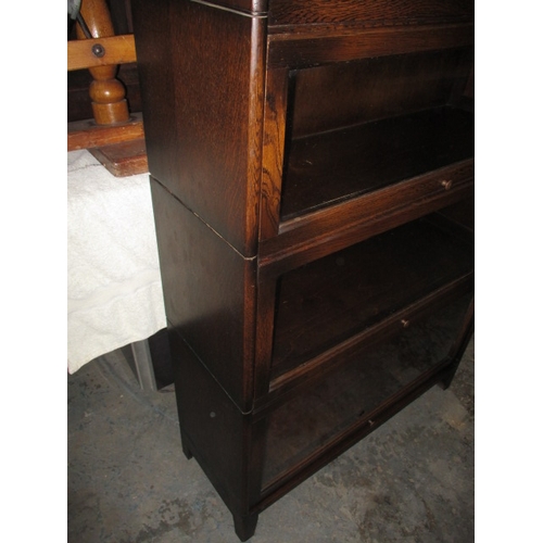 315 - A vintage barristers type 3 stack bookcase, by Dunn approx. height 122cm  in useable pre-owned condi... 