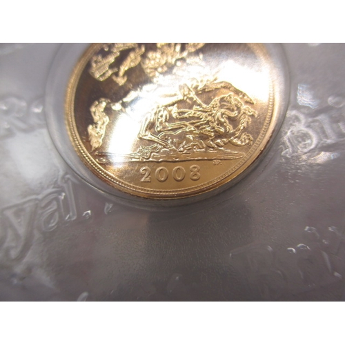 161 - A Royal Mint uncirculated gold sovereign dated 2008, in original vacuum sealed packaging