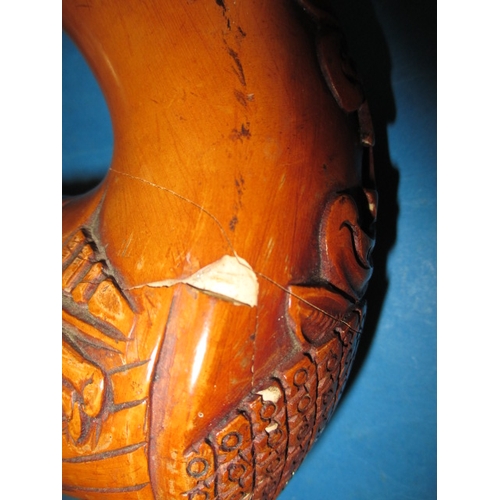 277 - A large 19th century German carved meerschaum pipe with continental silver mounts, approx. overall l... 