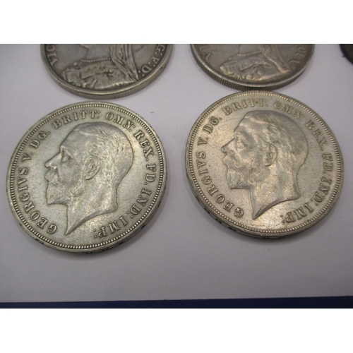 195 - A parcel of Georgian and later silver and part silver coins, mostly crowns, all circulated some with... 