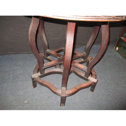 319 - A vintage marble topped occasional table, with carved hardwood serpentine base, approx. height 82cm ... 