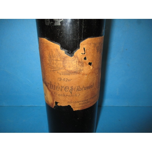 346 - A 1942 bottle of French wine as issued to the German army, settled high shoulder, no indication as t... 