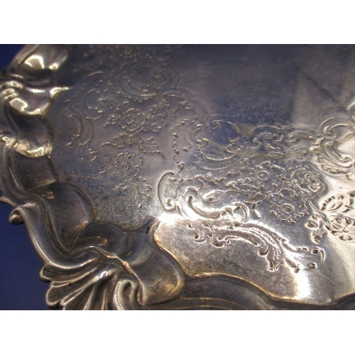 220 - An antique sterling silver card tray, hallmarked London 1812/13, approx. weight 312g in good used co... 