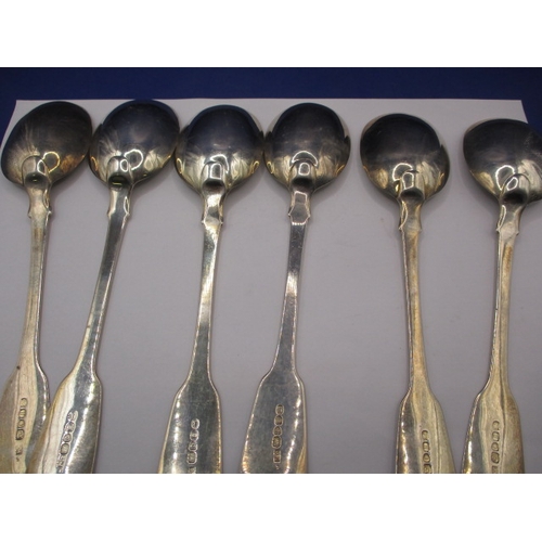 221 - A set of 6 antique silver soup spoons, hallmarked 1827/28 markers mark WC, approx. gross parcel weig... 