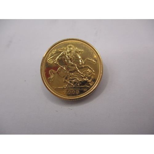 177 - A 2003 gold half sovereign,  a circulated coin with very fine definition of features