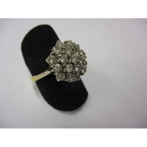 26 - A vintage 22ct gold and diamond cluster ring, approx. ring size ‘R’, approx. weight 7.5g, in good us... 