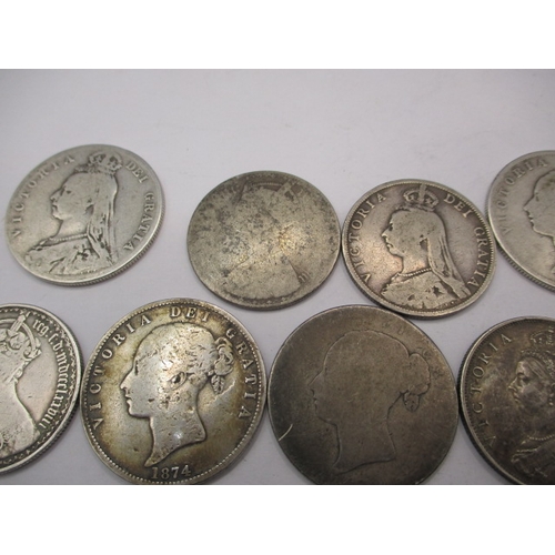 198 - A parcel of Victorian silver coins, approx. 162g various denominations and grades, from a private co... 