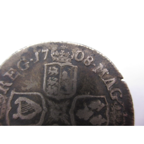 181 - A Queen Anne shilling dated 1708, a fine grade coin with small nips to edge