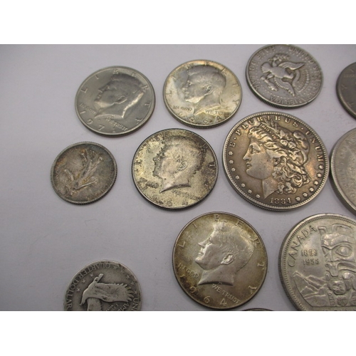 212 - A quantity of American and Canadian coins, to include some silver examples. All in circulated condit... 