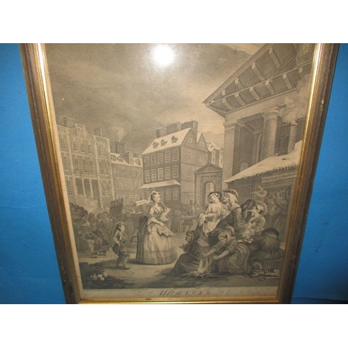 299 - An 18ct print titled “Morning” featuring Tom Kings coffee house, approx. frame size 55x44cm in useab... 